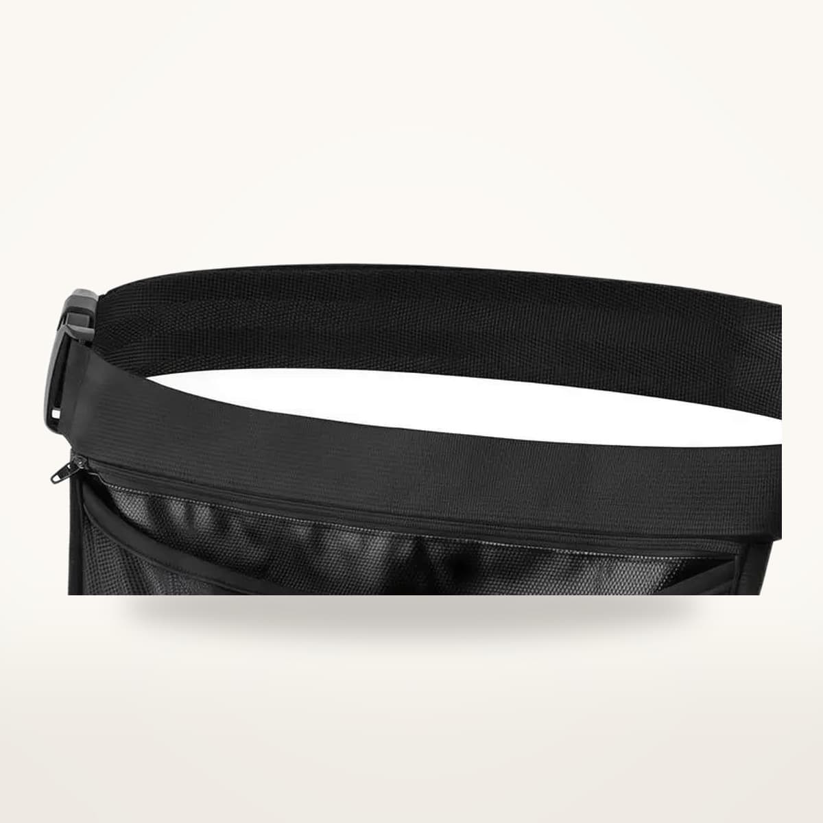 Porte-balles de ceinture de pickleball à poche filet, ceinture réglable, vu de face